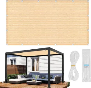 Sun Shade Cloth 10'x10' Shade Cover with Grommets UV Block Privacy Screen,Shade Tarp for Patio, Outdoor, Carport,Garden, Backyards