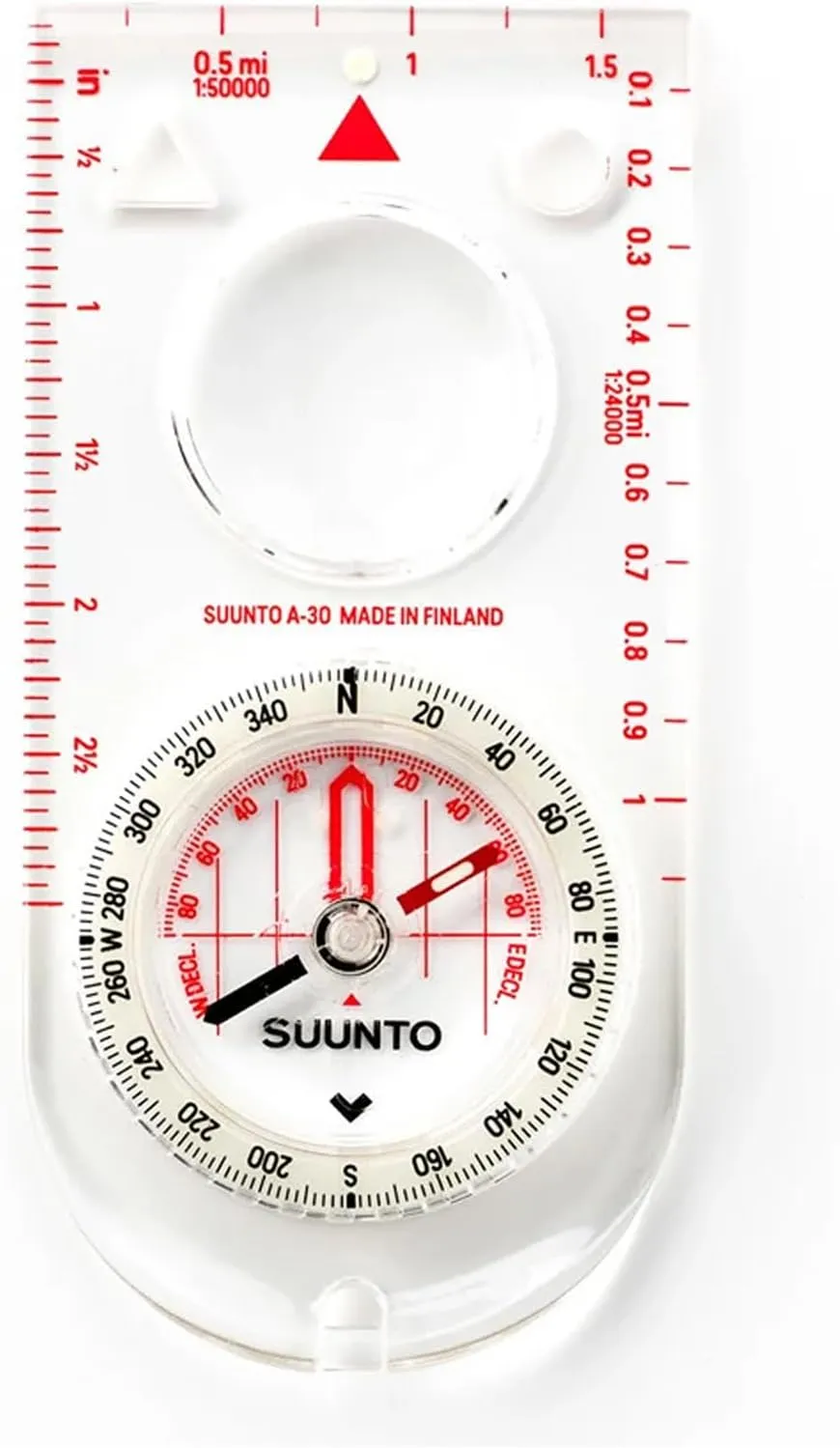 SUUNTO A-30 Compass: Compact, hiking compass with luminous markings in low light