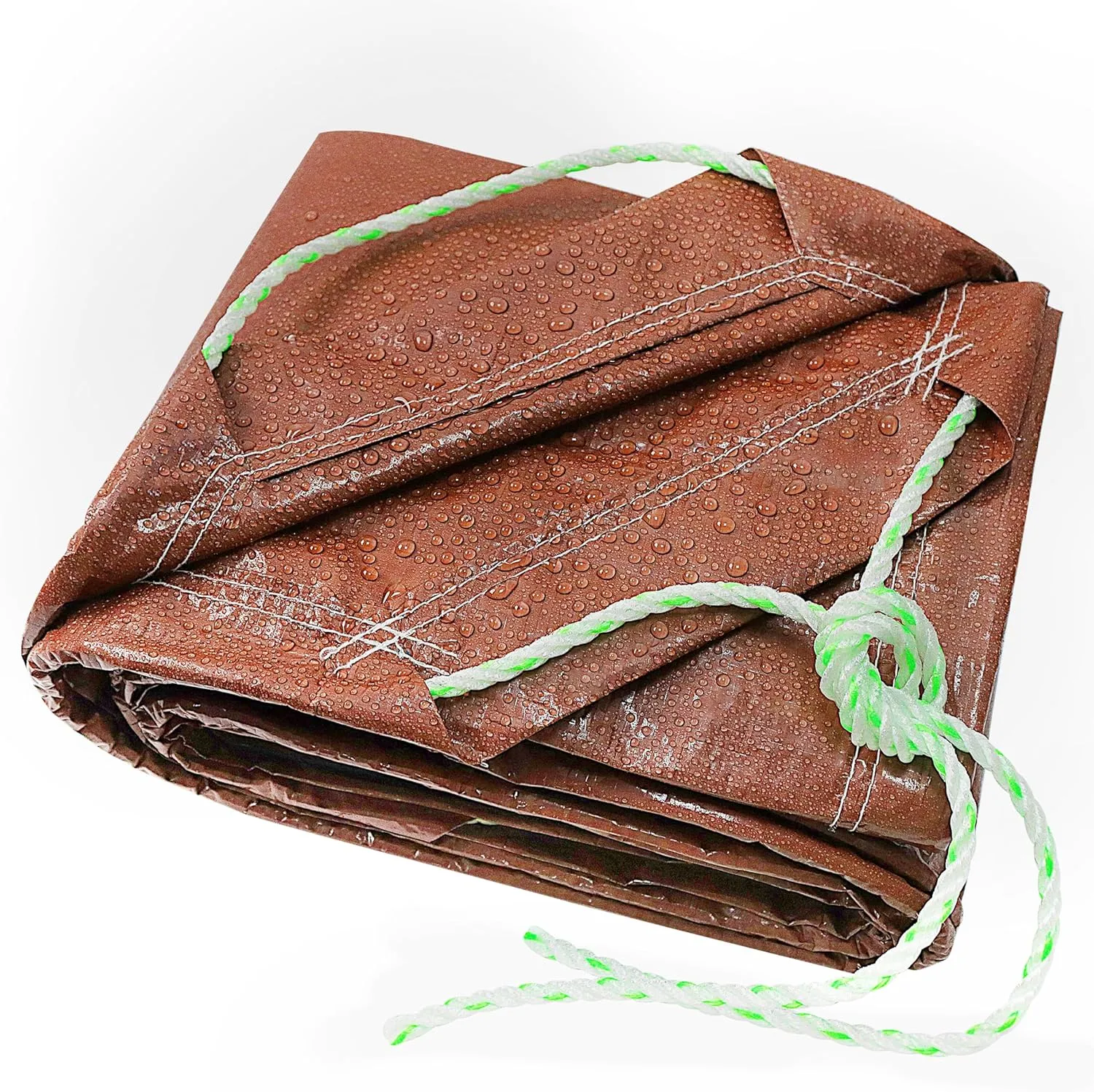 TARPAL 8x8 Feet Small tarp with Drawstring Tarp Waterproof Brown Medium Duty tarps Multipurpose Cover for Leaf Camping Firewood Outdoor Furniture etc.
