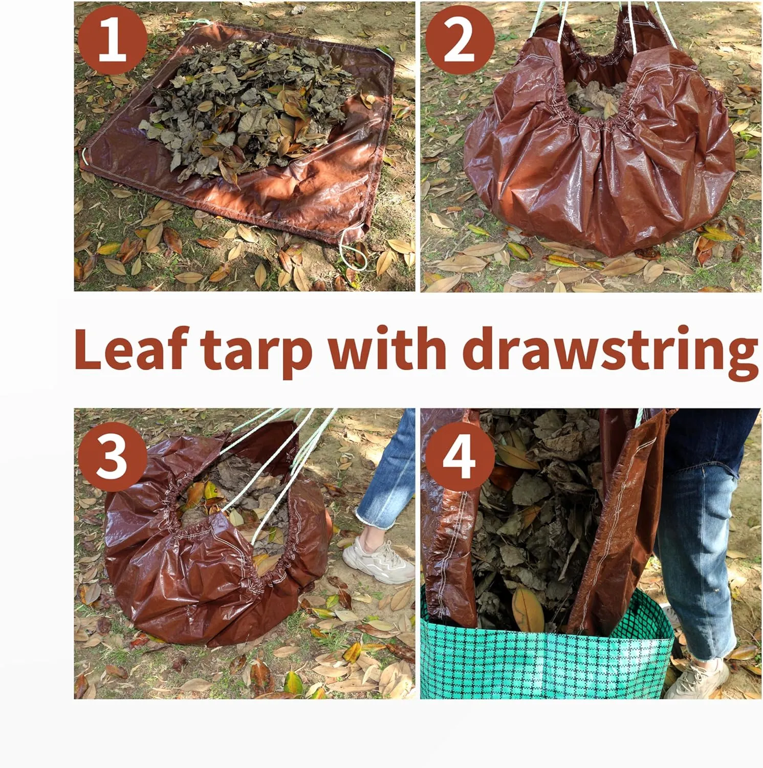 TARPAL 8x8 Feet Small tarp with Drawstring Tarp Waterproof Brown Medium Duty tarps Multipurpose Cover for Leaf Camping Firewood Outdoor Furniture etc.