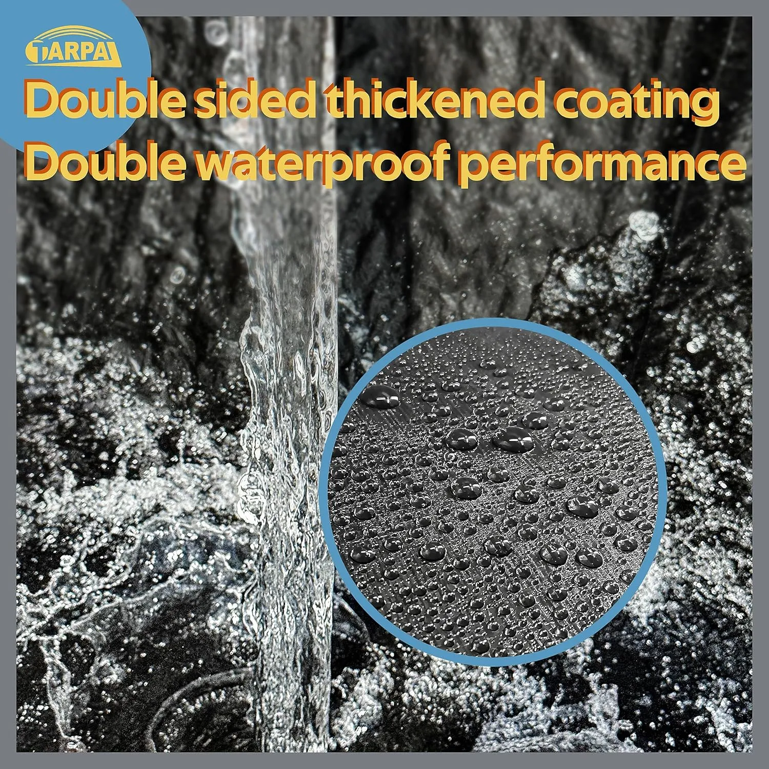 TARPAL Waterproof tarp 4x5（2Pack） Black Heavy Duty tarp 14mil polyethylene tarps Multifunctional Tarpaulin，Snow or UV Protection,Suitable for Outdoor Furniture, awnings,Roofs,Tents tarp Cover