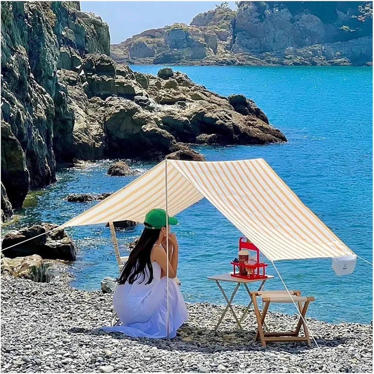 Tarpaulin Waterproof Outdoor Camping Awning Tarp Portable Sun Shelter Cloth Home Garden Backyard Awning Canopy Car Shed Cover(B1,3X3M)
