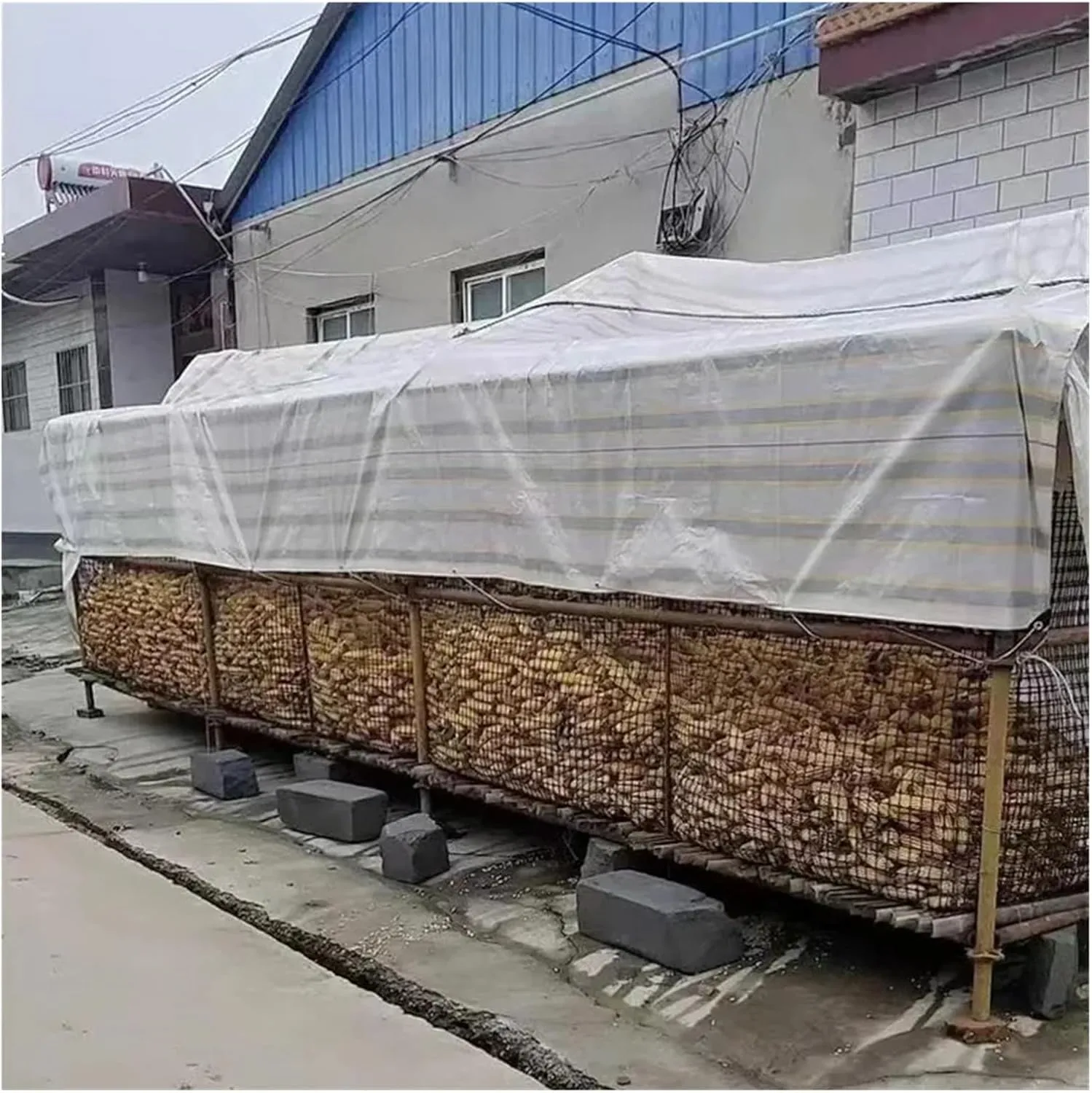 Tarpaulin Waterproof Outdoor Camping Awning Tarp Portable Sun Shelter Cloth Home Garden Backyard Awning Canopy Car Shed Cover(B1,3X3M)