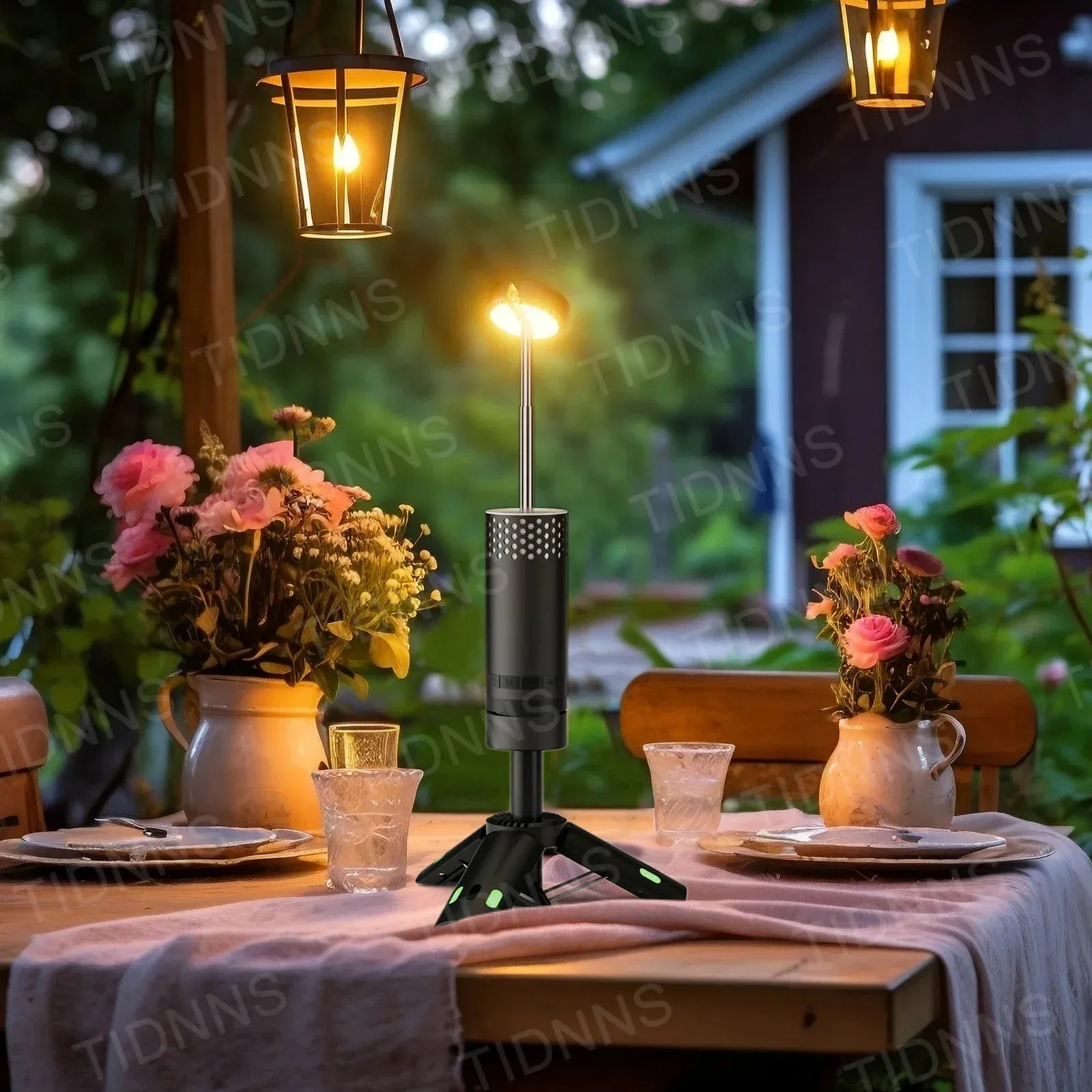 Telescopic LED Flashlight Lamp with Tripod: Rechargeable Outdoor Camping Torch