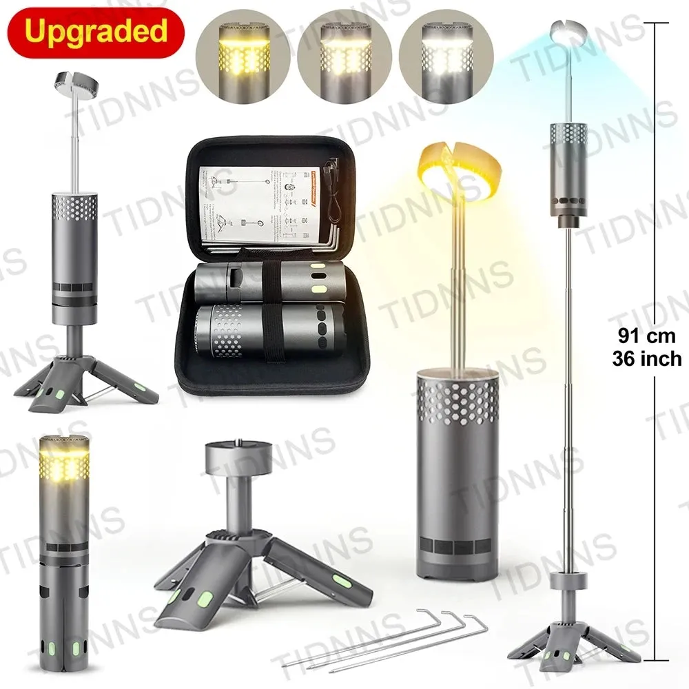 Telescopic LED Flashlight Lamp with Tripod: Rechargeable Outdoor Camping Torch