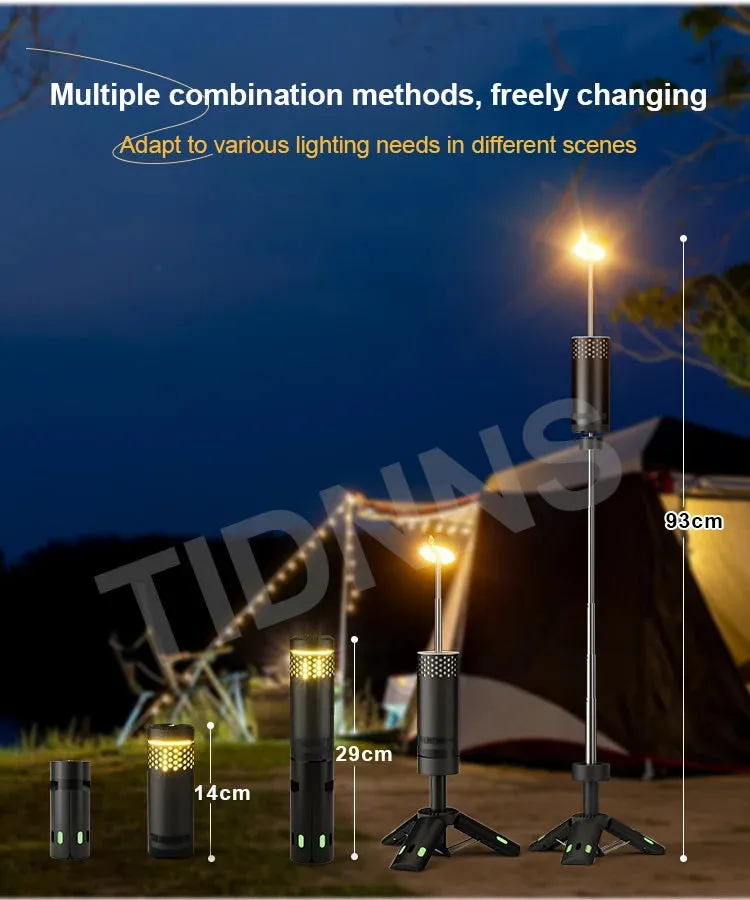 Telescopic LED Flashlight Lamp with Tripod: Rechargeable Outdoor Camping Torch