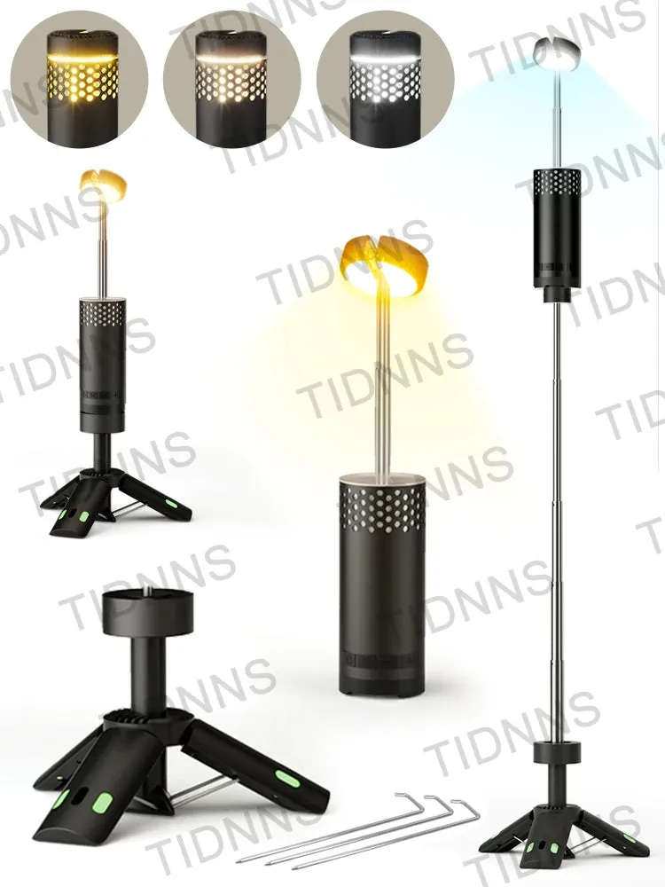 Telescopic LED Flashlight Lamp with Tripod: Rechargeable Outdoor Camping Torch