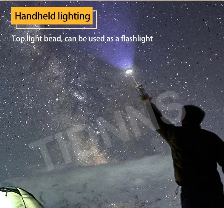 Telescopic LED Flashlight Lamp with Tripod: Rechargeable Outdoor Camping Torch