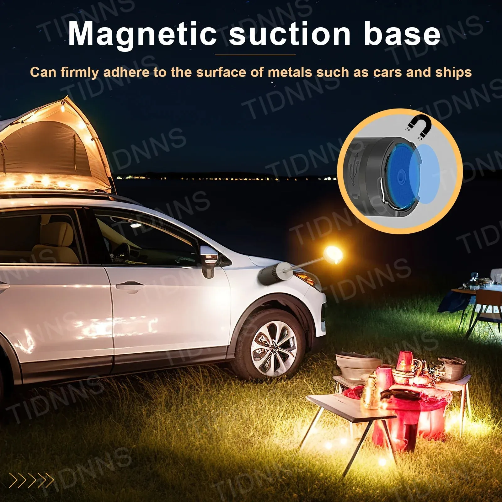 Telescopic LED Flashlight Lamp with Tripod: Rechargeable Outdoor Camping Torch
