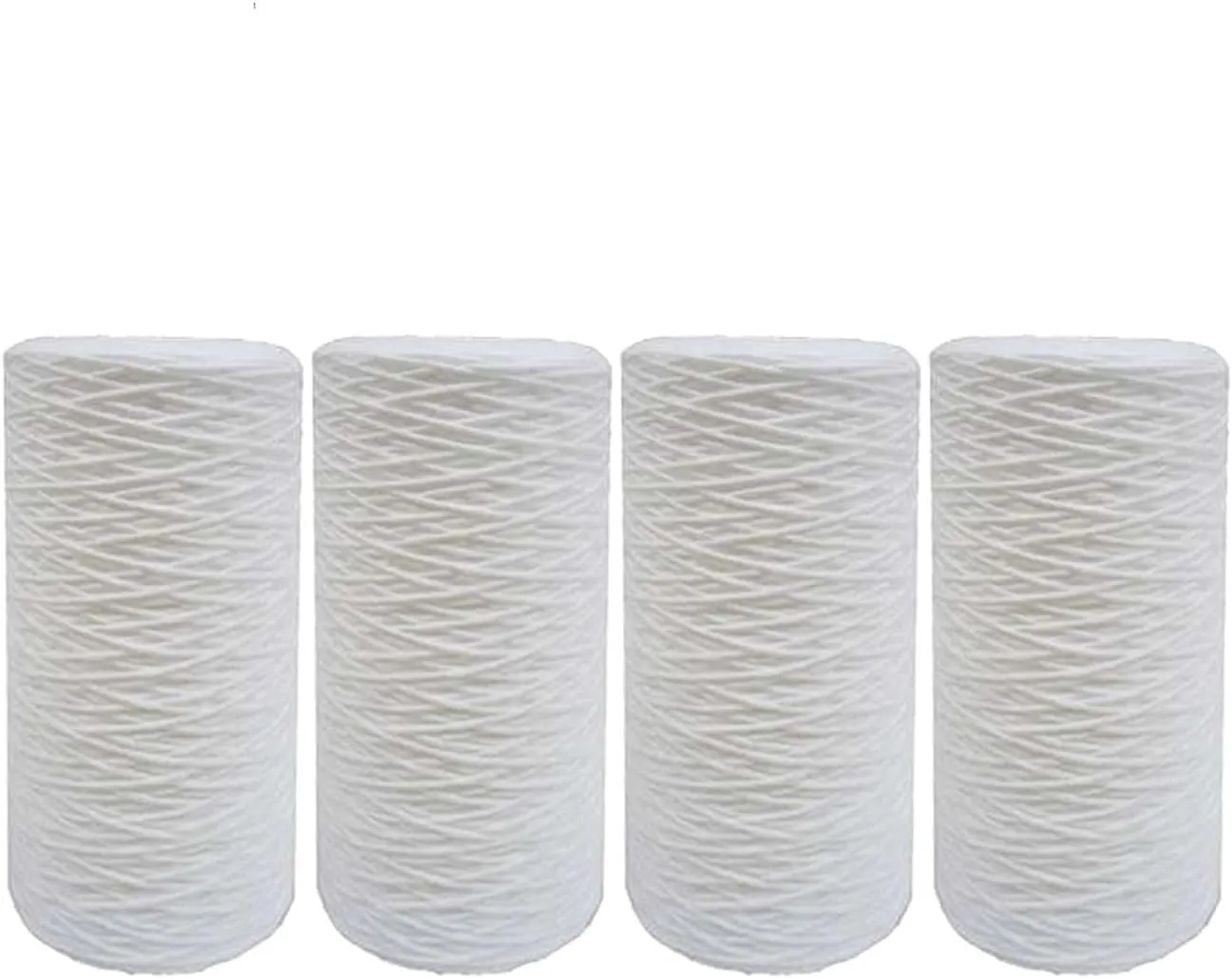 Tier1 5 Micron 10 x 4.5 Inch | 4-Pack String Wound Polypropylene Whole House Sediment Water Filter Replacement Cartridge | Compatible with Liquatec SWF-45-1001, Pentek 355213-43, Home Water Filter
