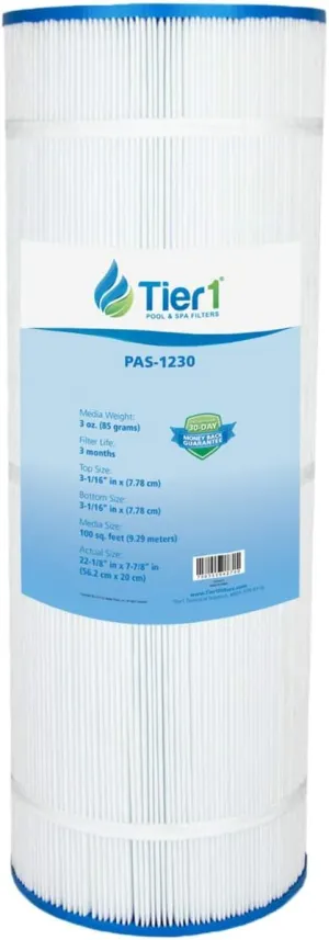 Tier1 Pool & Spa Filter Cartridge | Replacement for Pleatco PFAB100, Filbur FC-1950, Unicel C-7699 and More | 100 sq ft Pleated Fabric Filter Media