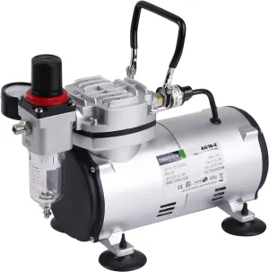 TIMBERTECH Airbrush Compressor AS18-2, Basic Mini Compressor, 4 Bar/Auto Stop for Hobby Paint Body Tattoo Cake Decoration Model Painting Automotive Graphic Make-up