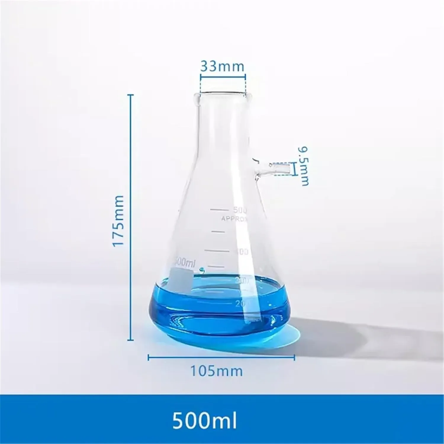 Top-Mouth Suction Filter Bottle Top-Mouth Filter Bottle Top-Mouth Triangular Flask 125/250/500/1000/2500ml(250ml Triangle)