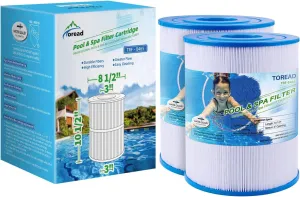 TOREAD NSF-50 Certified Watkins 31114 Replacement Tiger River Spa Filter, Compatible Unicel C-8465, PWK65, Filbur FC-3960, 71827, 71828 Hot Tub Filter, 65 sq. ft Hot Spring Spa Filter (2)