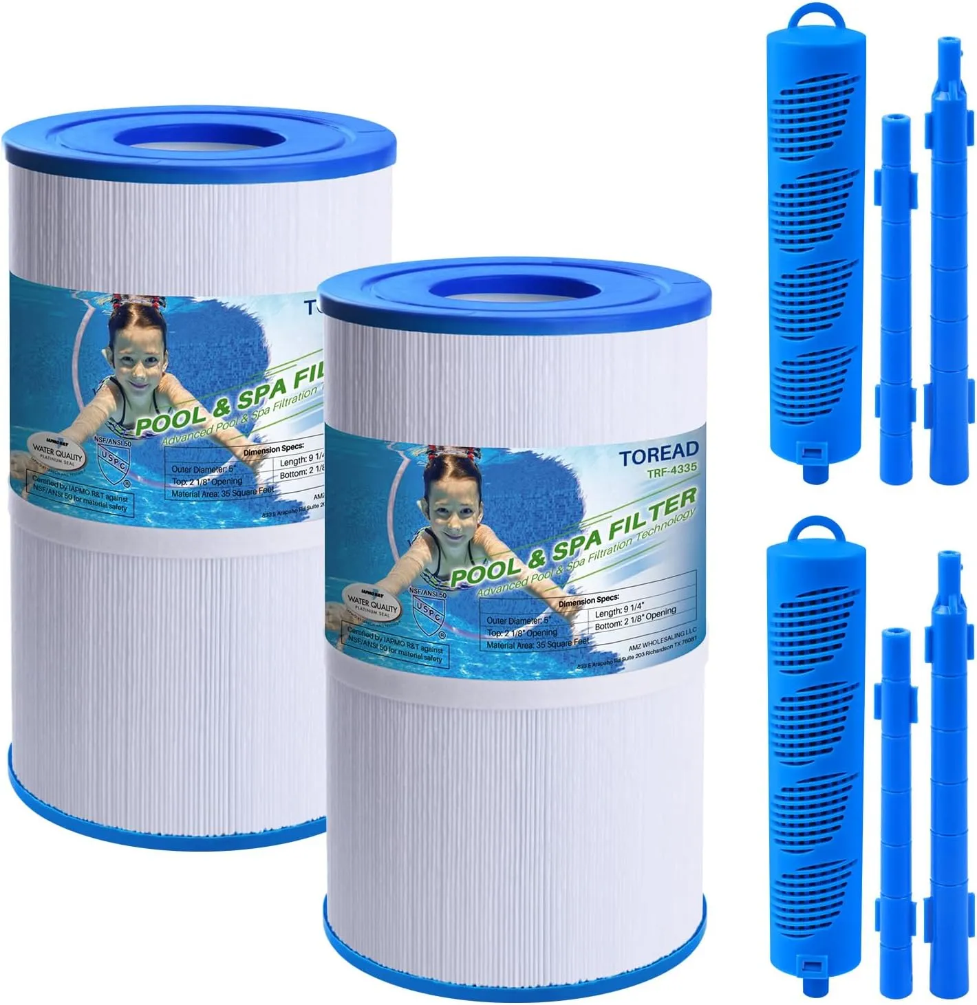 TOREAD PRB35-IN Spa Filter and Hot Tub Mineral Stick Bundle