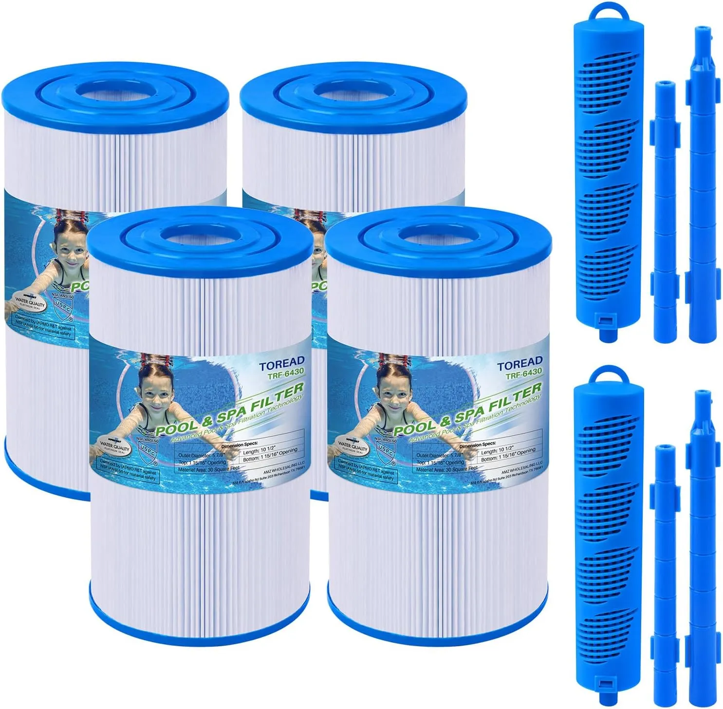 TOREAD PWK30 Spa Filter and Hot Tub Mineral Stick Bundle