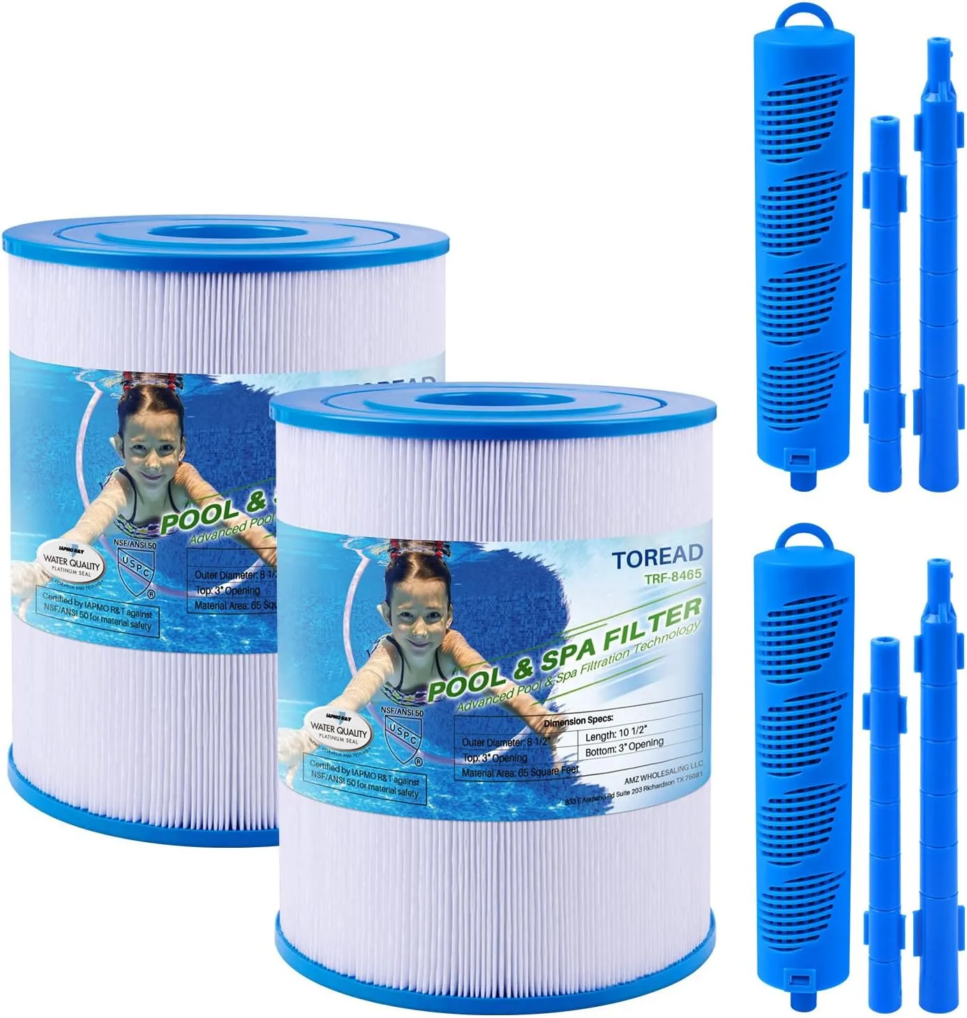 TOREAD PWK65 Spa Filter and Hot Tub Mineral Stick Bundle