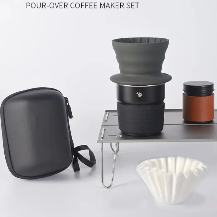 Travelling Hand Brewed Coffee Set – Camping Silicone Filter & Cup