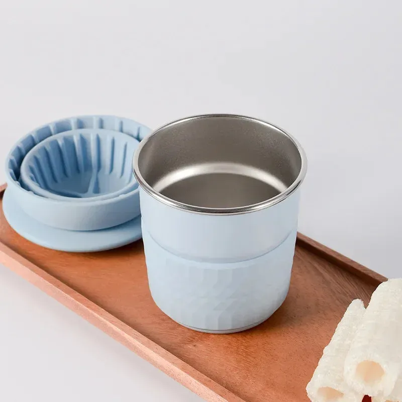 Travelling Hand Brewed Coffee Set – Camping Silicone Filter & Cup