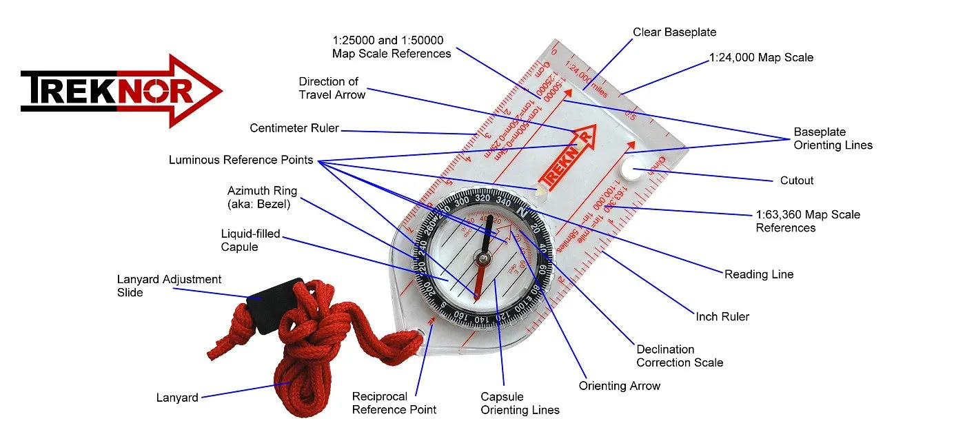 Treknor Orienteer Deluxe Map Compass