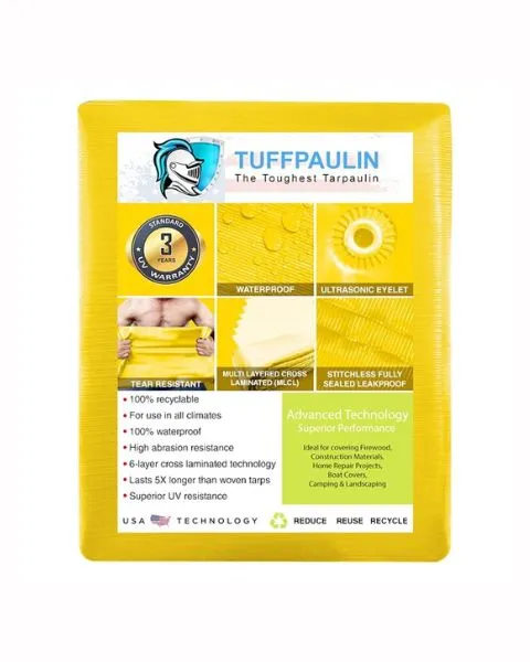 TUFFPAULIN 6FT X 6FT 120 GSM YELLOW TARPAULIN-TIRPAL