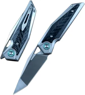 TWO SUN Pocket Knife M390 Blade Flipper Titanium Carbon Fiber Handle TS377