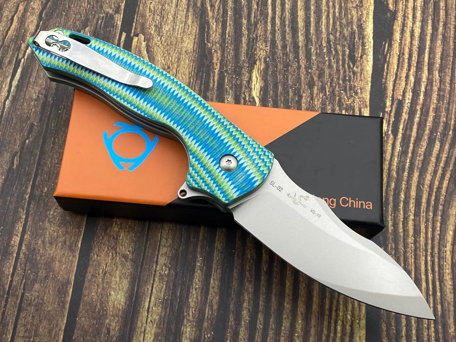 TWO SUN Sixleaf Folding Knife With VG-10 Blade Blue G10 Handle SL-02-Blue