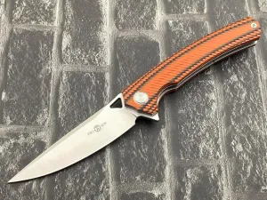 TwoSun Folding Knife With D2 Blade G10 Handle Plain Edge Outdoor Pocket Knife TS81-D2-G10-Orange