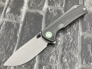 Twosun TS419-YJ01-SW Folding Knife YJ01-V1 Blade Titanium/Carbon Fiber Handle Pocket Knife