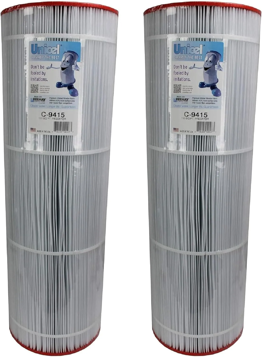 Unicel C-9415 150 Square Foot Media Replacement Pool Filter Cartridge with 175 Pleats, Compatible w/Pentair, American, Pac Fab, & Sta-Rite (2 Pack)