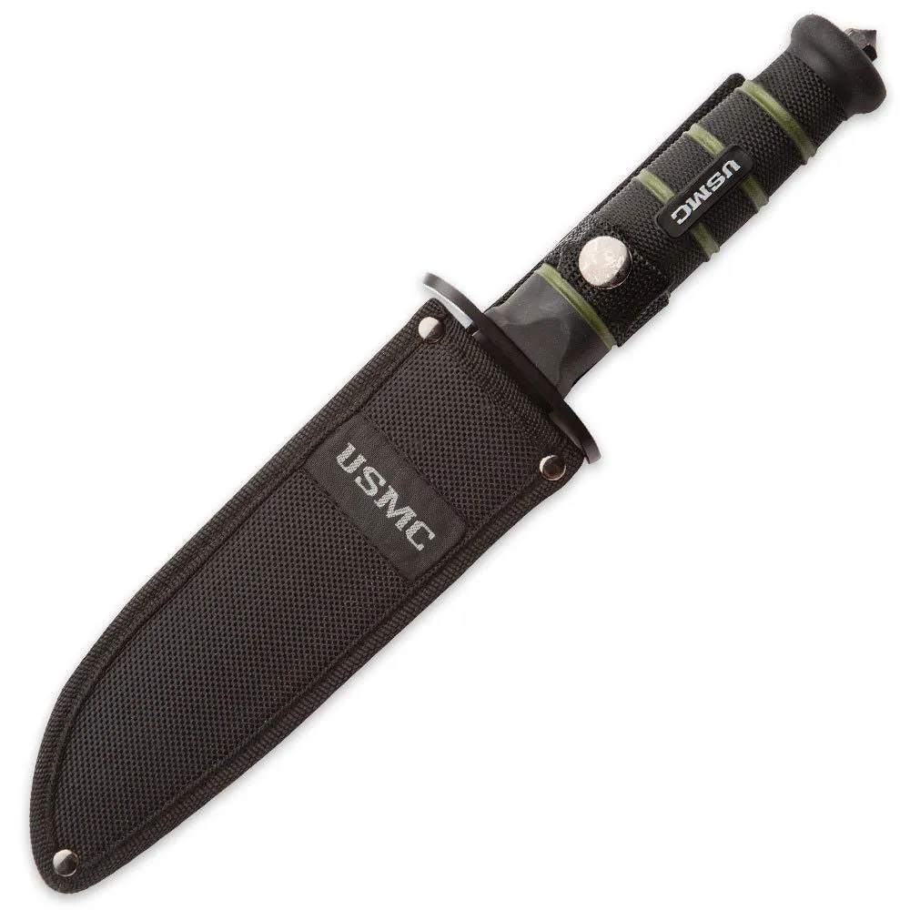United Cutlery USMC Blackout Fixed Blade Knife   Sheath UC3156