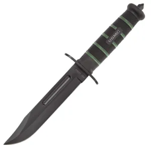 United Cutlery USMC Blackout Fixed Blade Knife   Sheath UC3156