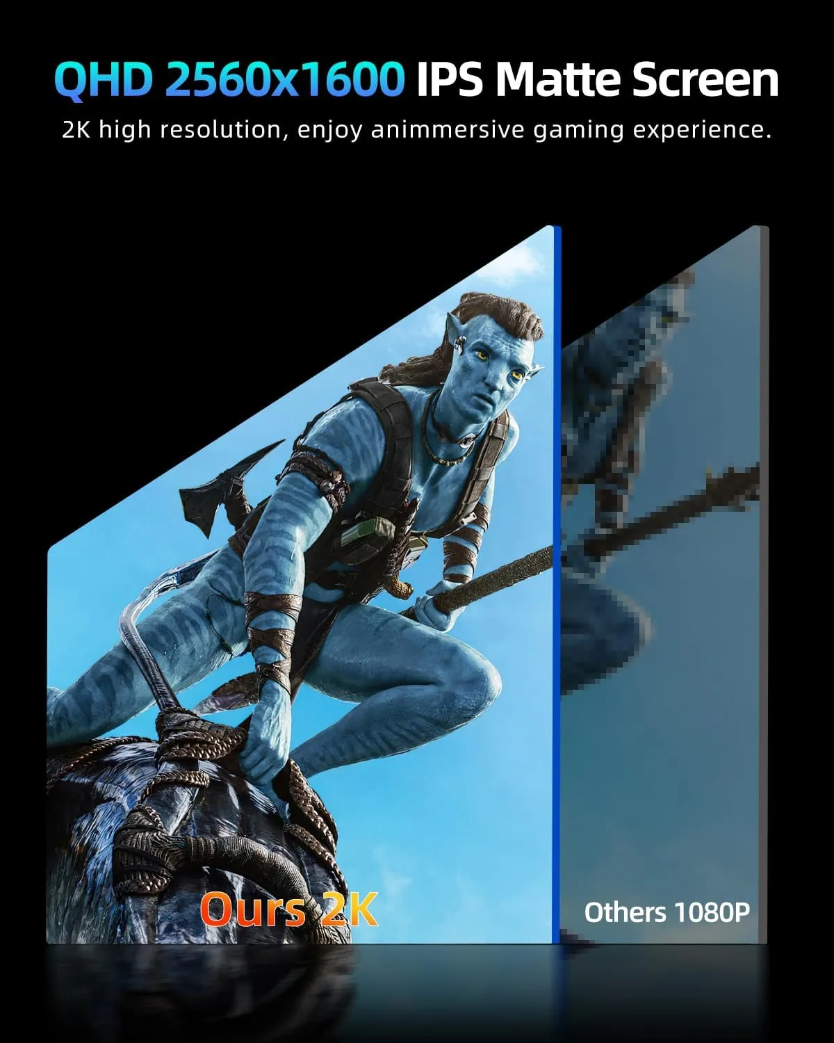 UPERFECT 2K 144Hz Portable Gaming Monitor 18" 2560x1600 QHD 100% DCI-P3 FreeSync HDR Laptop w/VESA, Frameless Matte IPS Eye Care Second Monitor for Game Console (UGame K118)