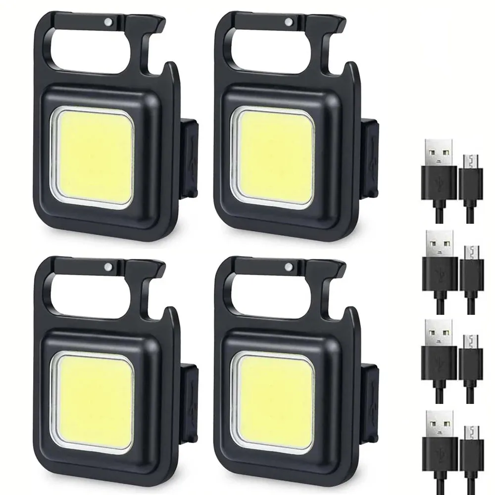 USB Charging Light Emergency Lamps Multifunctional Mini Glare COB Keychain Strong Magnetic Repair Work Outdoor Camping Light