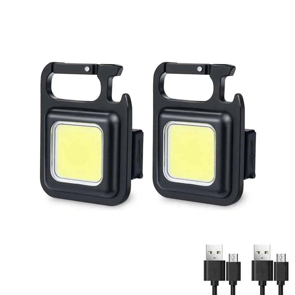 USB Charging Light Emergency Lamps Multifunctional Mini Glare COB Keychain Strong Magnetic Repair Work Outdoor Camping Light