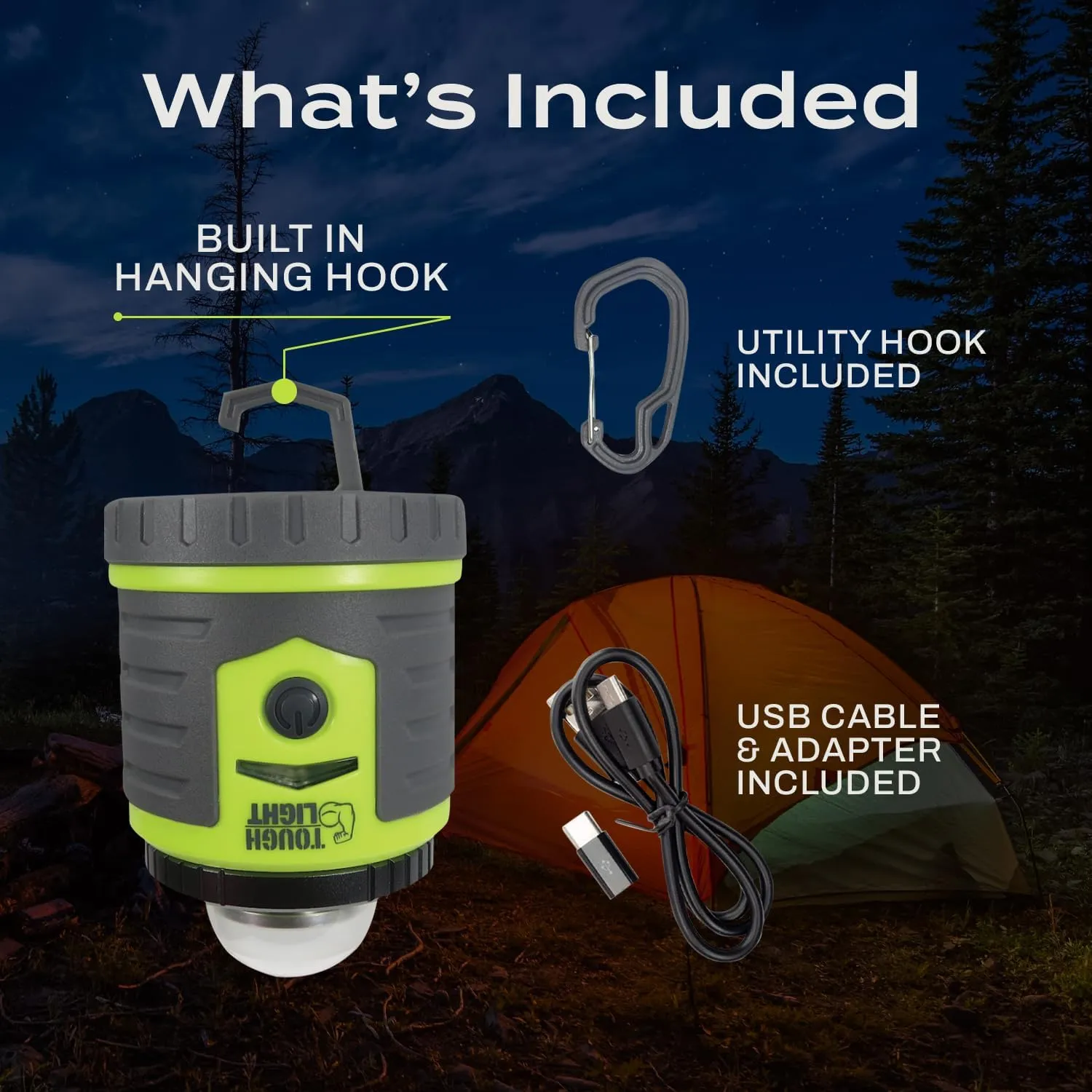 USB Rechargeable Camping Lantern, 400 Lumens LED Lantern, Hanging Tent Lamp, 6000mAh Power Bank, 200 Hour, 6 Modes, for Outdoors & Emergency