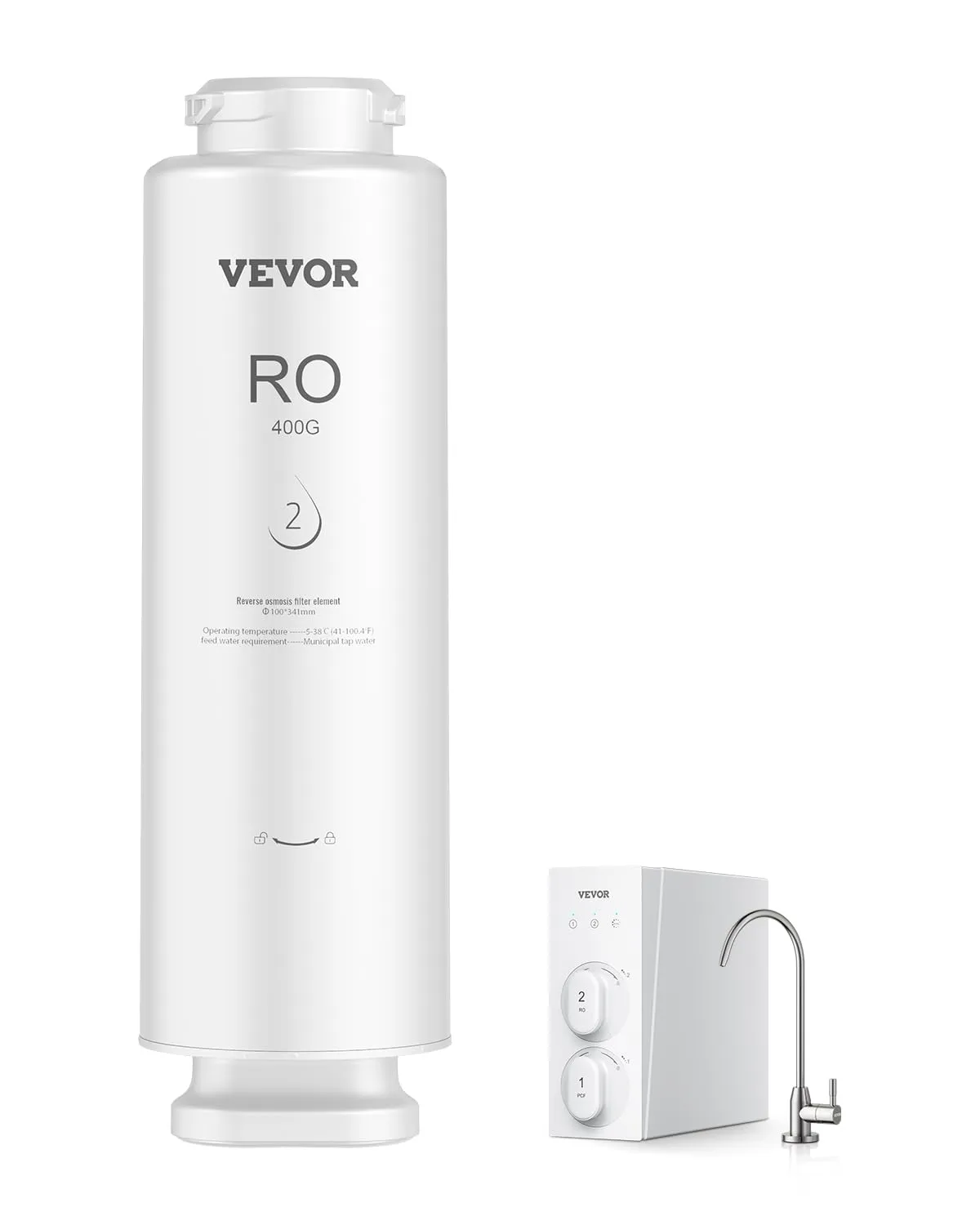 VEVOR Reverse Osmosis Filter, 9-Layers RO Water Filter Replacement, Compatible with SS-001 400GPD Under Sink Water Filter, 24 Months Reverse Osmosis Filter Cartridge, Reduces Lead, Chlorine, Rust