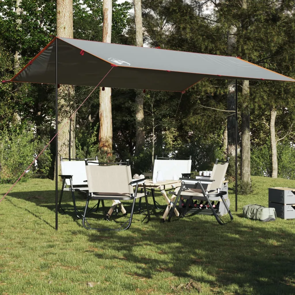 vidaXL Camping Tarp Grey and Orange 400x294 cm Waterproof