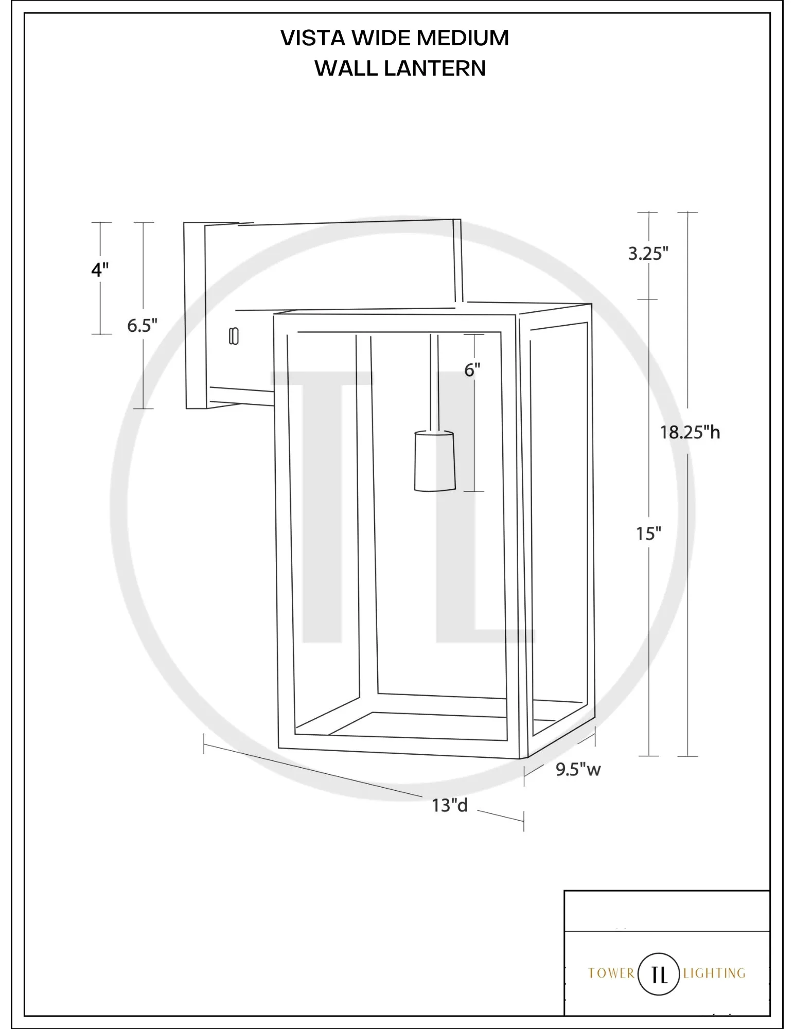 Vista Wall Wide Lantern