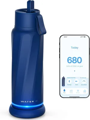 Vita Smart Water Bottle with Reminder to Drink Water, BPA-Free Vacuum Insulated Water Bottles with Straw, Bluetooth Intake Water Tracking Bottle, Ideal for Gift (18 oz)