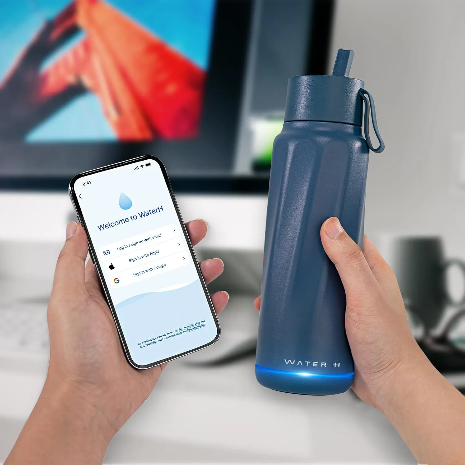 Vita Smart Water Bottle with Reminder to Drink Water, BPA-Free Vacuum Insulated Water Bottles with Straw, Bluetooth Intake Water Tracking Bottle, Ideal for Gift (18 oz)