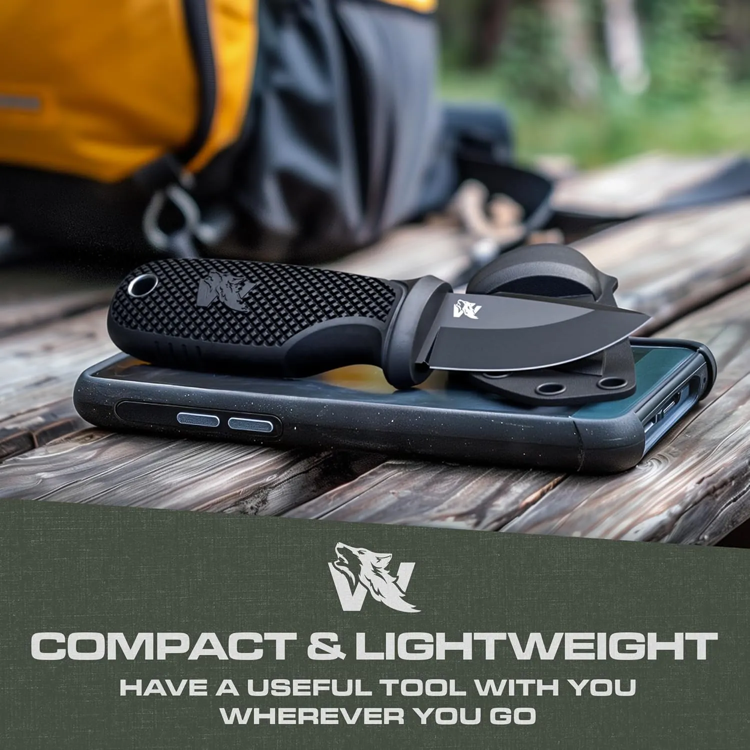 W-MINI - EDC Neck Knife with Sheath and Necklace - Small EDC Fixed Blade Knife Necklace and Belt Clip - Pocket Fixed Blade Knives - Full Tang Neck Knife with Sheath Tactical and Fire Starter