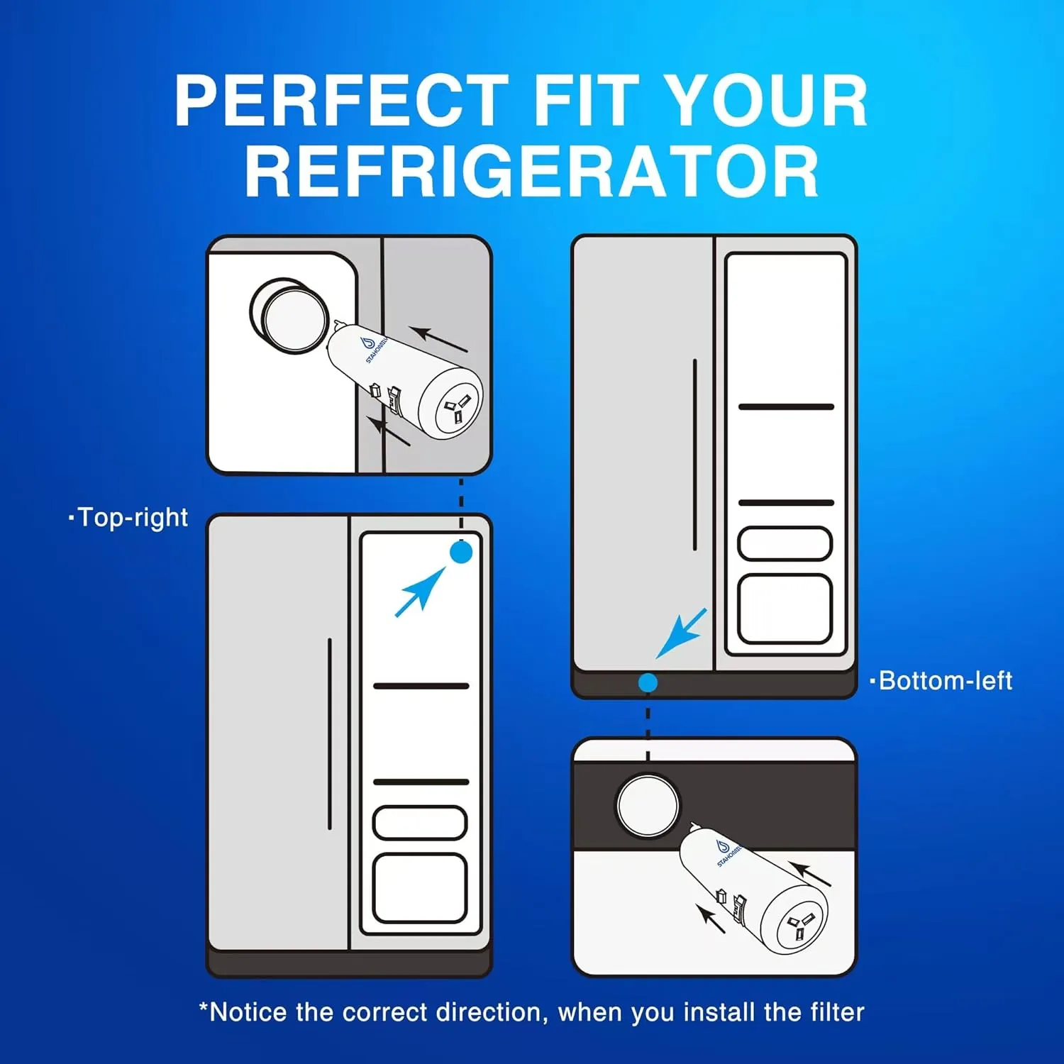 W10295370A water filter replacement for Whirlpool EDR1RXD1, Everydrop Filter 1, W10295370, WHR1RXD1, KAD1RXD1, P4RFWB, P8RFWB2L, Compatible with Kenmore 46-9930, 46-9081，Pack of 2