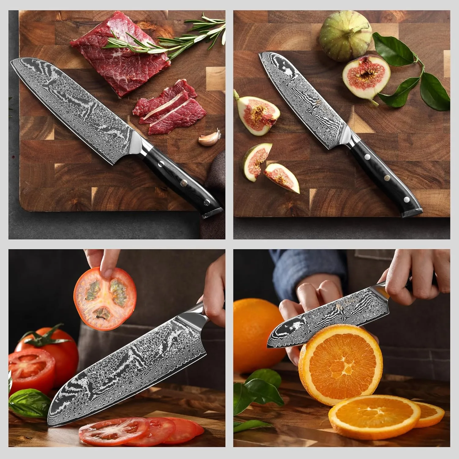 Wakoli Kitchen Knife Set, 2-pcs Professional Knives Set for Kitchen made from 67 Layers of Genuine Damascus Steel with VG10 Core, Chef Knife Set with G10 Handle in Wooden Gift Box (Nitoko)