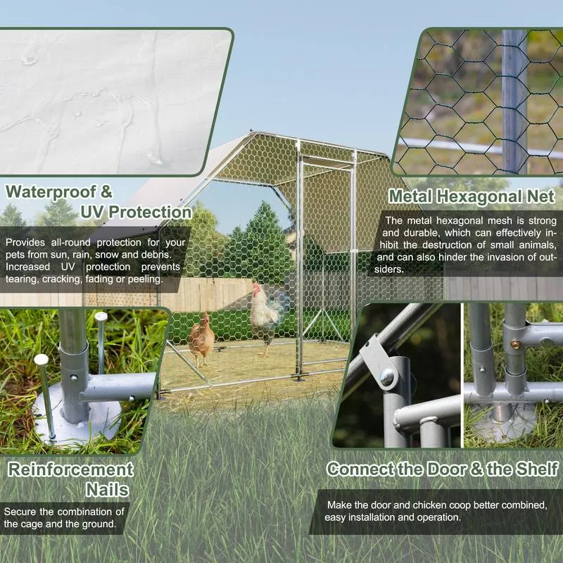 Walk-In Chicken Coop with Waterproof Cover