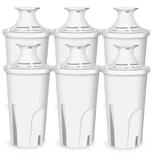 Water Filter Replacement Compatible with Brita Water Pitchers and Dispensers, 6 Pack Filter Fit for Classic 35557, OB03, Mavea 107007, BPA Free