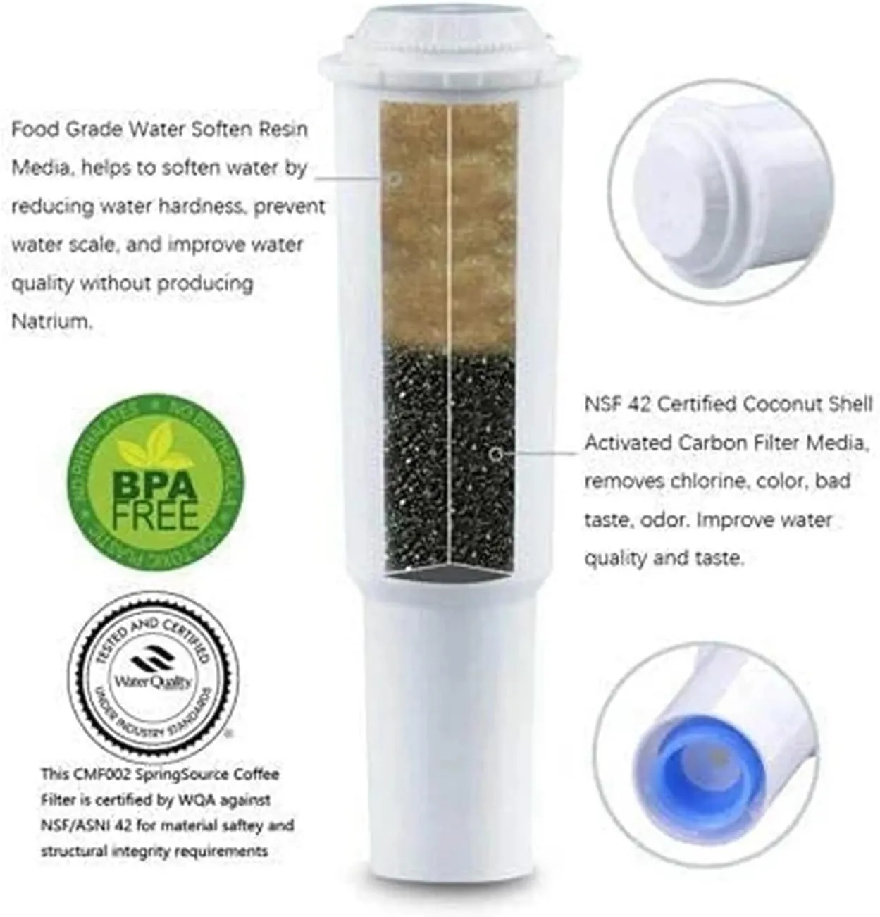 Water Purification Filter Coffee Machine Water Filter, Compatible(2 PCS)