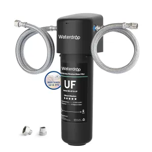 Waterdrop 10UA-UF 0.01 μm Ultra Filtration Under Sink Water Filter for Baçtёria Reduction, Reduces Lead, Chlorine, Bad Taste & Odor, 8K Gallons, Direct Connect to Kitchen Faucet, USA Tech