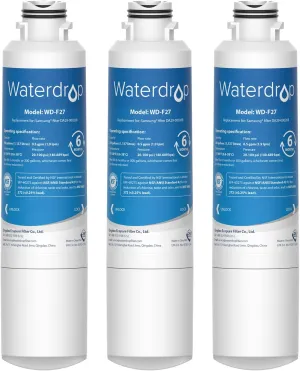 Waterdrop DA29-00020B Replacement for Samsung® Water Filter HAF-CIN/EXP, DA29-00020B, HAF-CIN, DA29-00020B-1, RF28HMEDBSR, RF263BEAESR, RS25J500DSR, RF263TEAESG, HDX FMS-2, DA97-08006A-1, 3 Filters