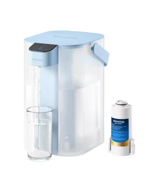 Waterdrop Electric Water Filter Pitcher, Reduce 99.6% of Lead and 45  Impurities, 200-Gallon Rechargeable Water Dispenser, Instant 15-Cup Countertop System, NSF/ANSI 401&53&42&372, Light Blue
